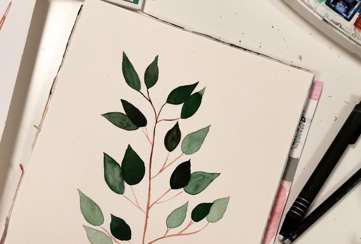Dessin Aquarelle Feuilles aquarelle